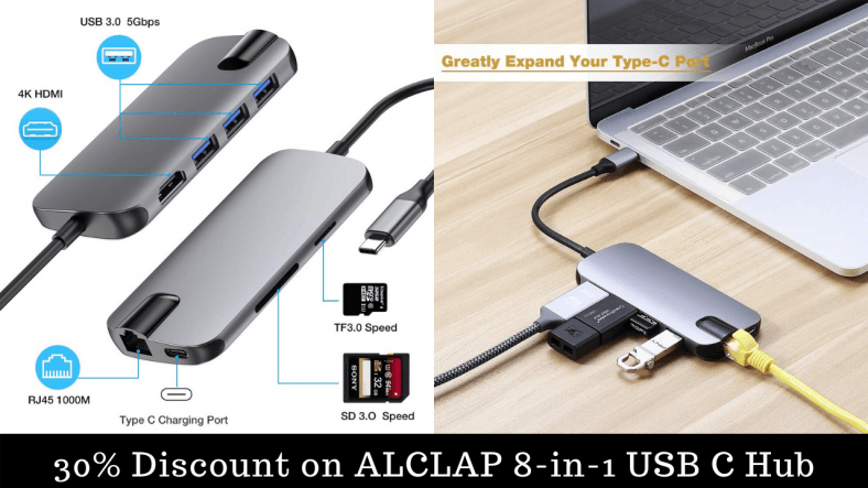 30% Discount on ALCLAP 8-in-1 USB C Hub