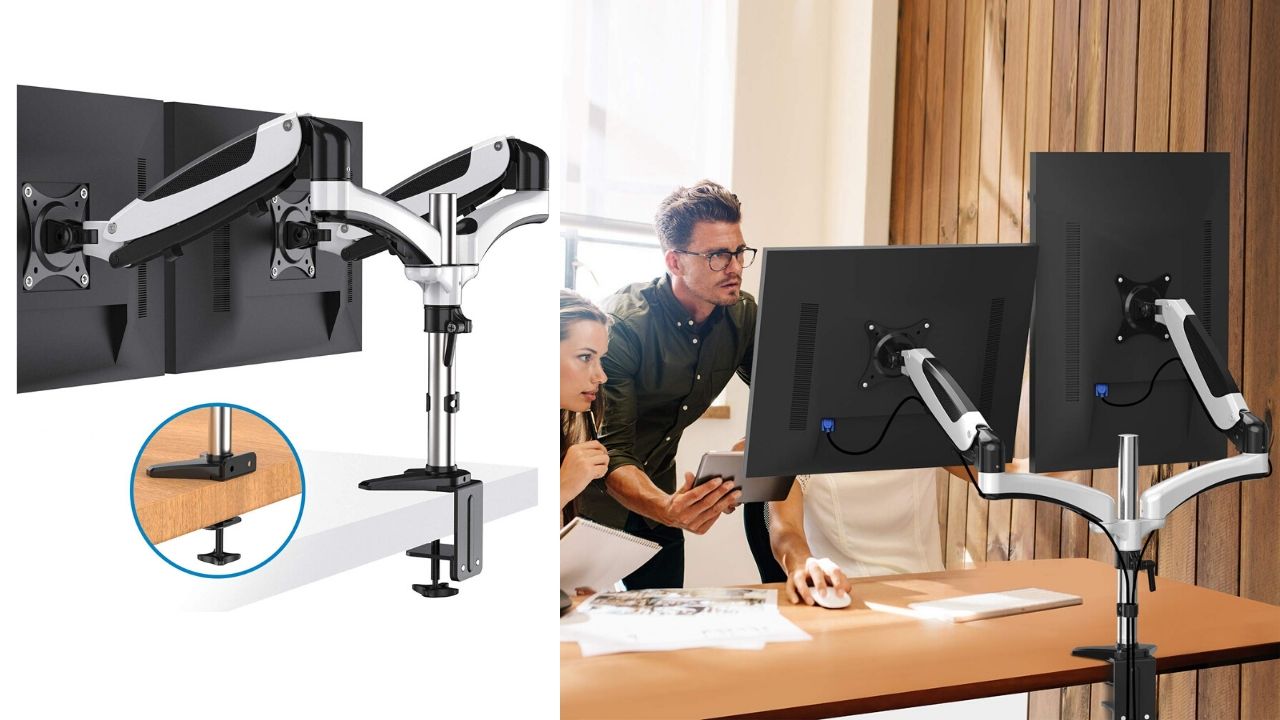 HUANUO Dual Arm Monitor Stand