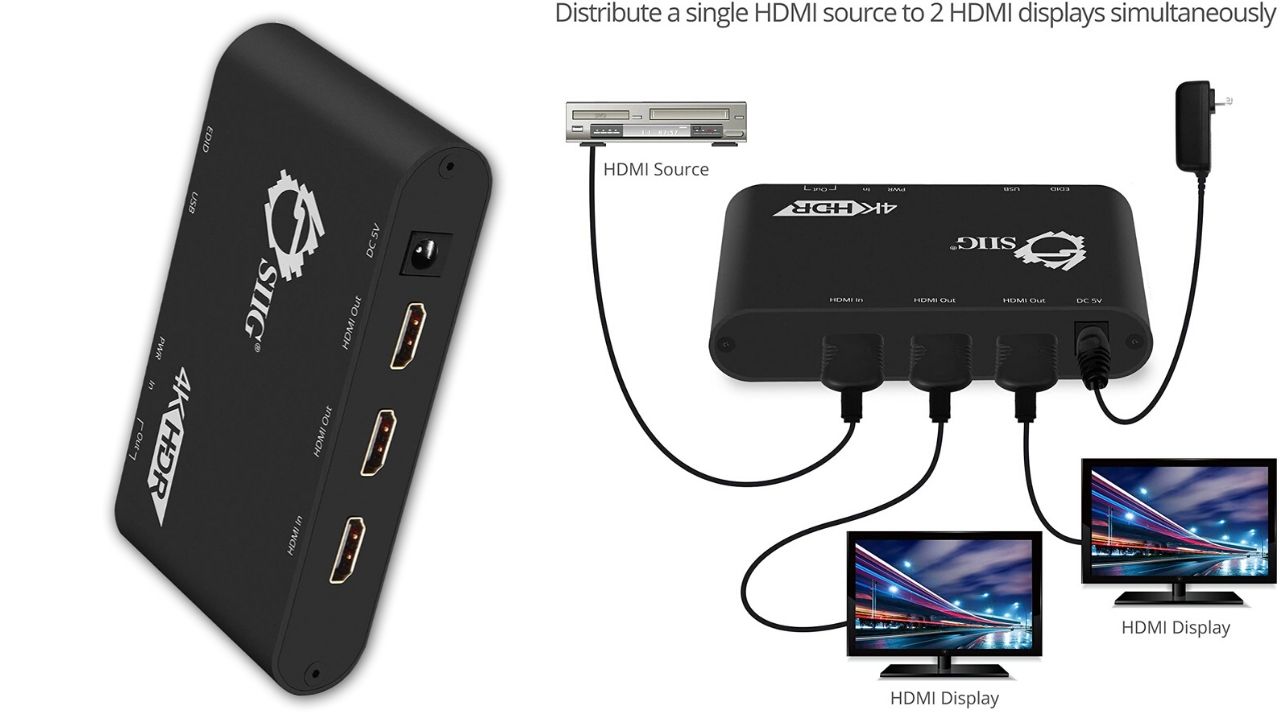 SIIG 4K HDMI Splitter With EDID Management