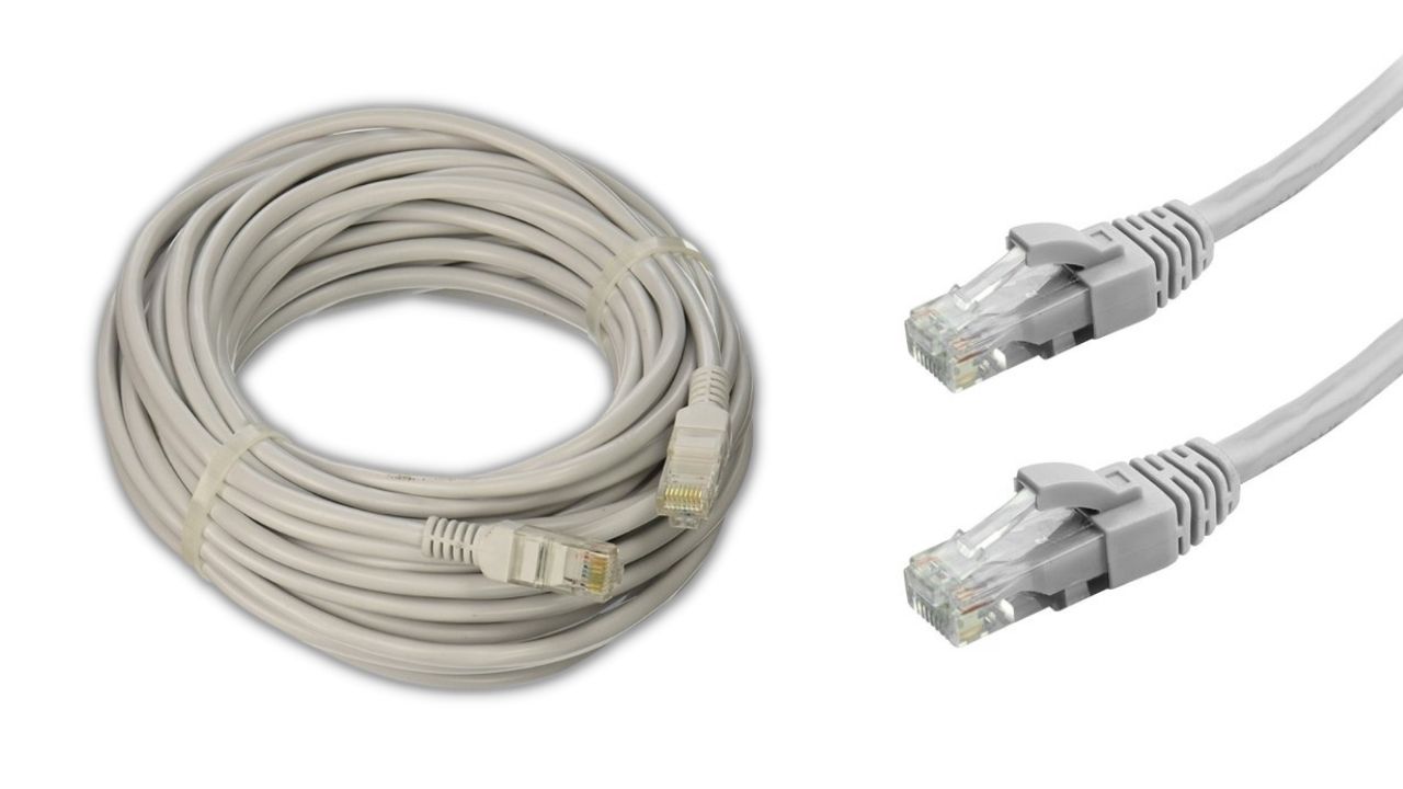 Grey Gold Plated Cat5 Cable (50Ft)