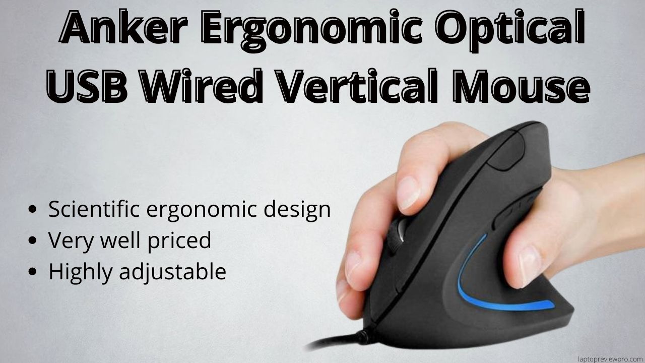 Anker Ergonomic Optical USB Wired Vertical Mouse 