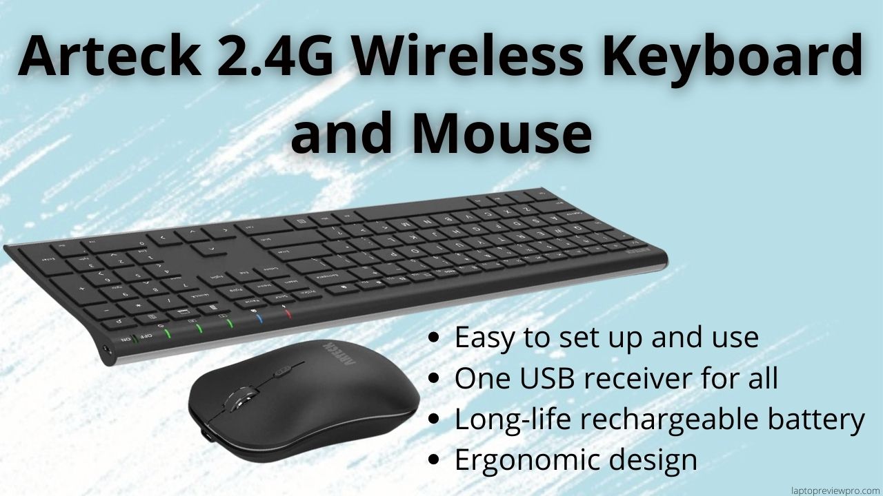 Arteck 2.4G Wireless Keyboard and Mouse